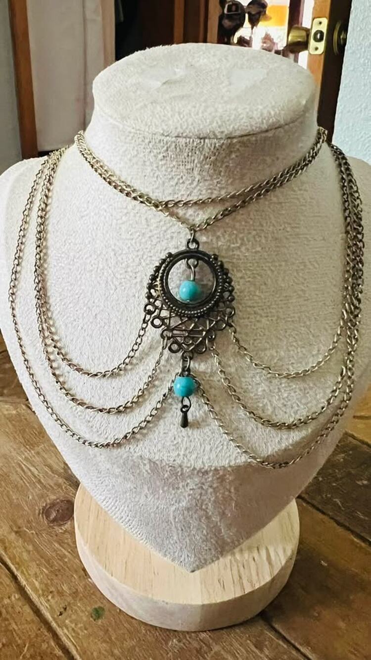Bohemian Multi-Layered Turquoise Bead Necklace Choker